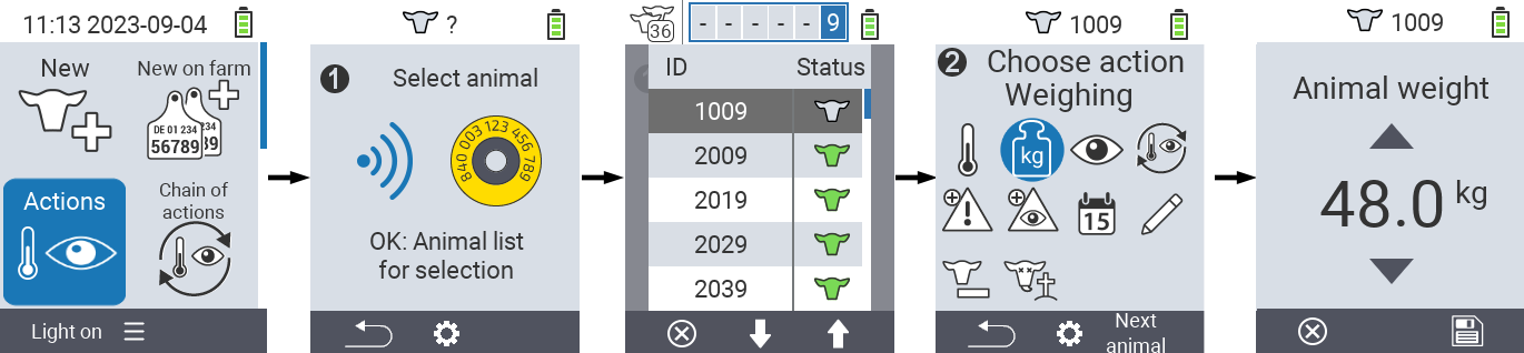 VitalControl: Menu Action Weighing