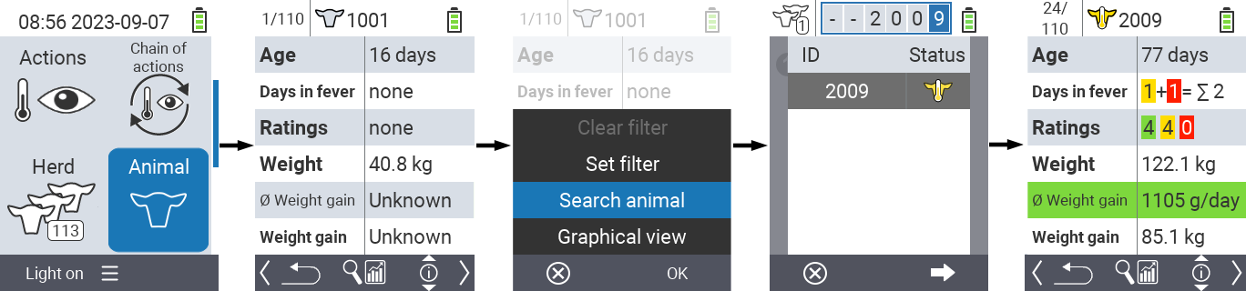 VitalControl: Menu Animal