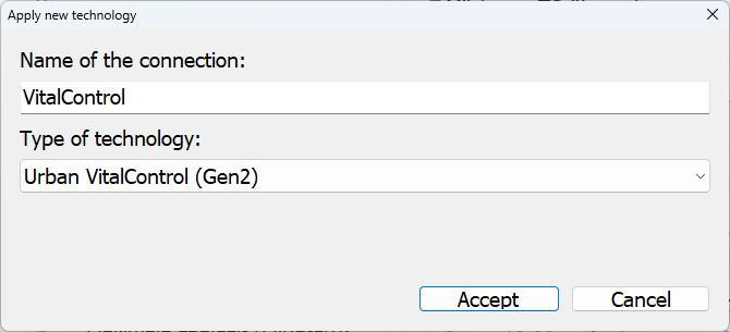 Software Herde: Create new parameter set for VitalControl device