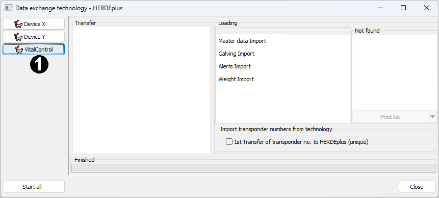 Software Herde, Starting data exchange