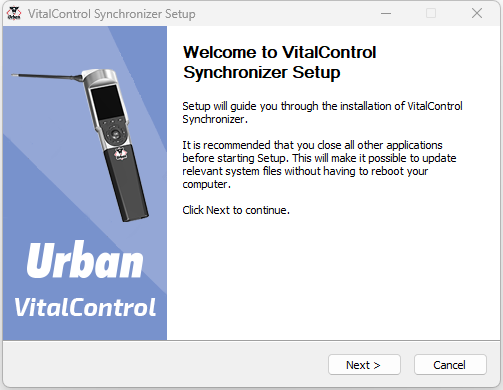 Installation VC-Synchronizer: Welcome screen