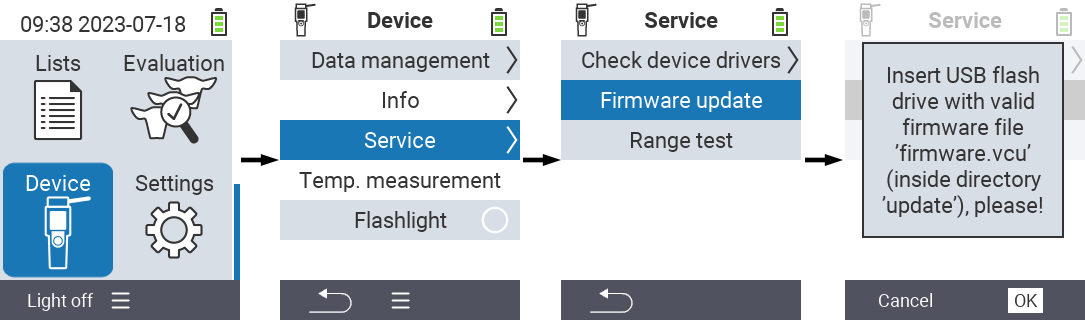 VitalControl: menu path firmware update