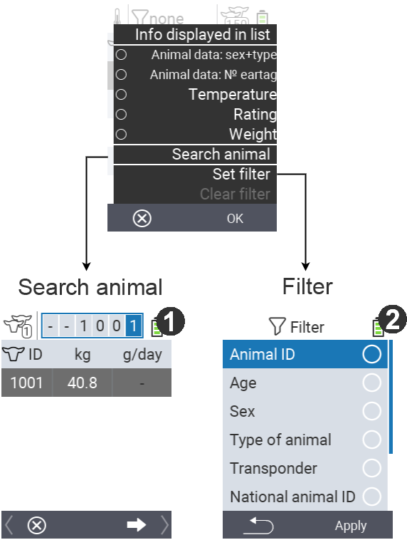 Herd: Search and set filter