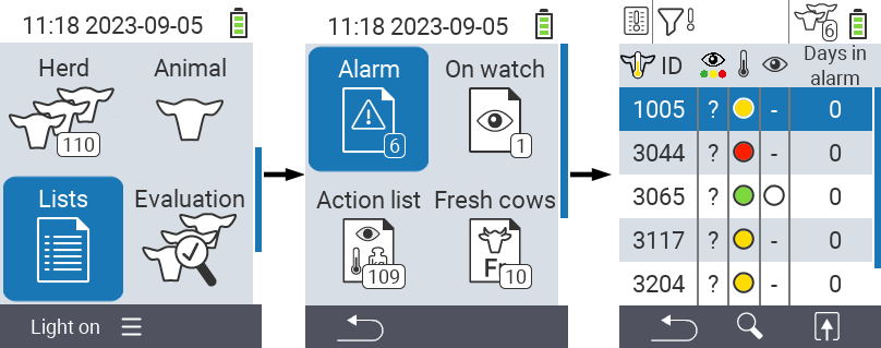 VitalControl Lists Alarmlist