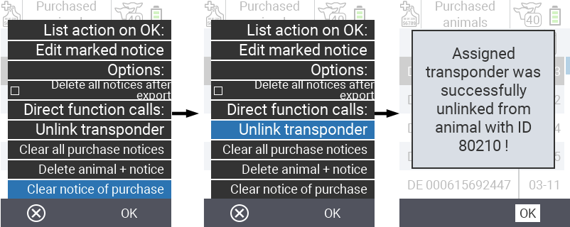 VitalControl: List of purchased animals, csv export