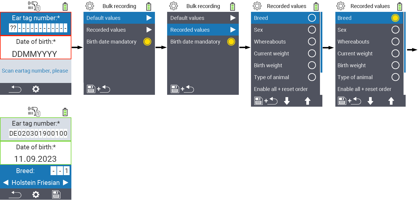 VitalControl: Menu New Record values