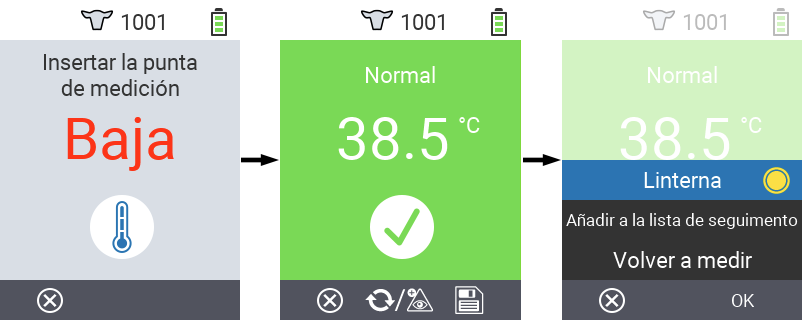 VitalControl: Acciones del Menú Encender y apagar linterna