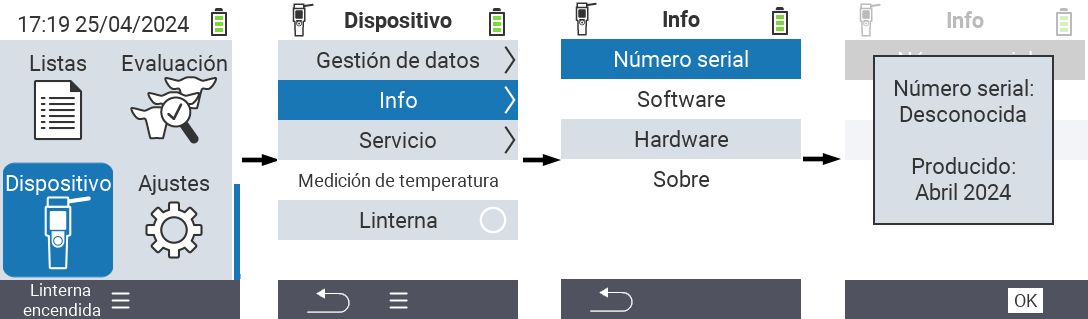 VitalControl: Menú Información del Dispositivo