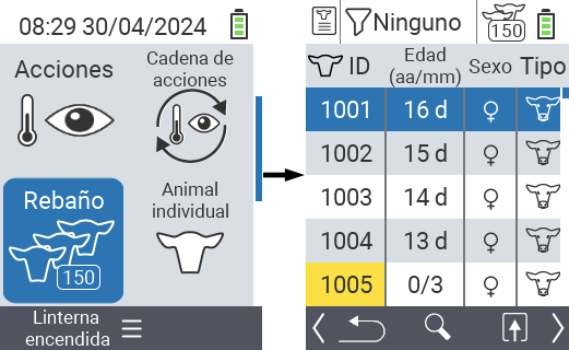 VitalControl: Menú Rebaño