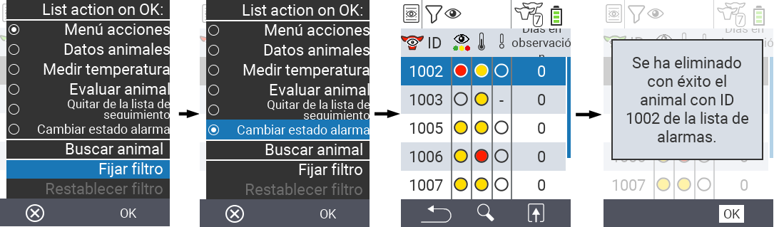 VitalControl Lists Toggle alarm status