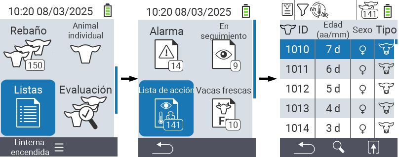VitalControl Listas Lista de acciones