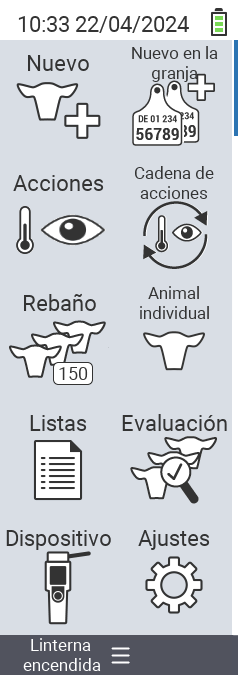 Menú principal VitalControl