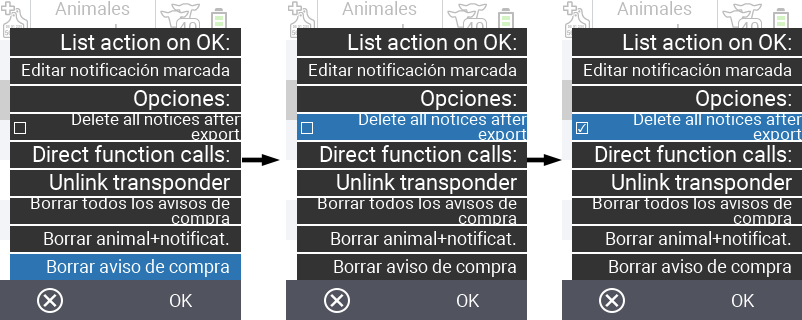 VitalControl: Lista de animales comprados, exportación csv