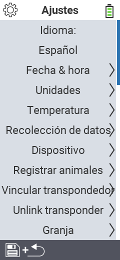 Configuraciones de VitalControl
