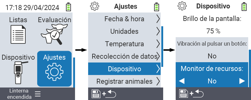VitalControl: Configuración del menú Monitor de recursos