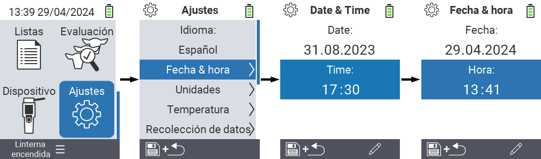 VitalControl: ajustes del menú tiempo