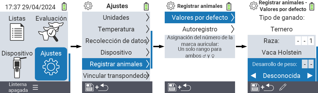 VitalControl: ajustes del menú paradero