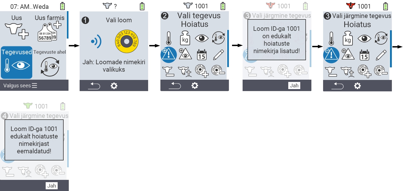 VitalControl: Menüü Tegevused Alarm