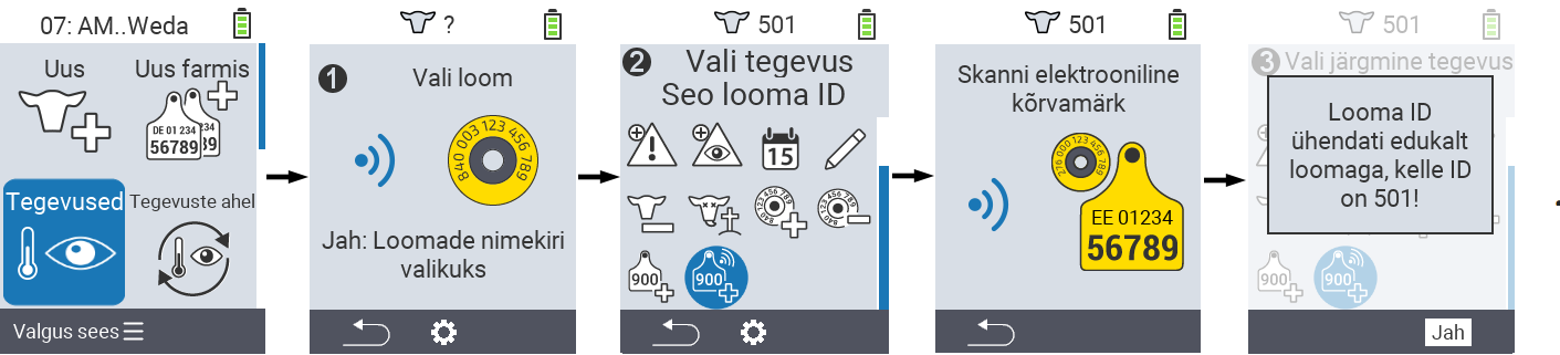 VitalControl: Menüütegevus Looma ID sidumine
