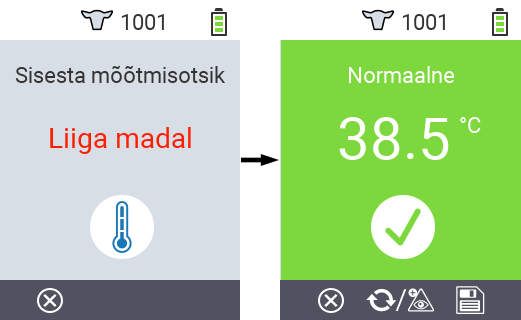 VitalControl: Menüütegevused Tulemuse salvestamine