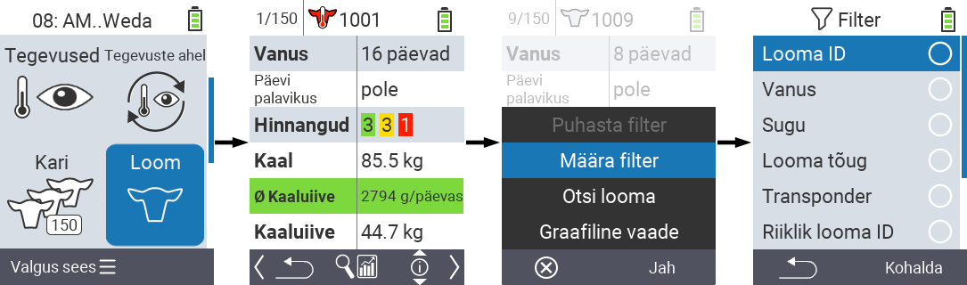 VitalControl: Menu Animal