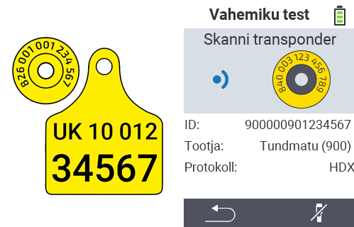 VitalControl: transponderiga kõrvamärgi kontroll