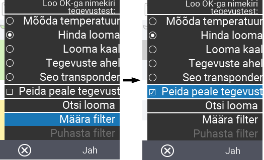 VitalControl Lists Action list