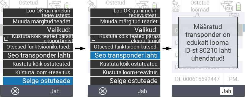 VitalControl: Ostetud loomade nimekiri, csv eksport