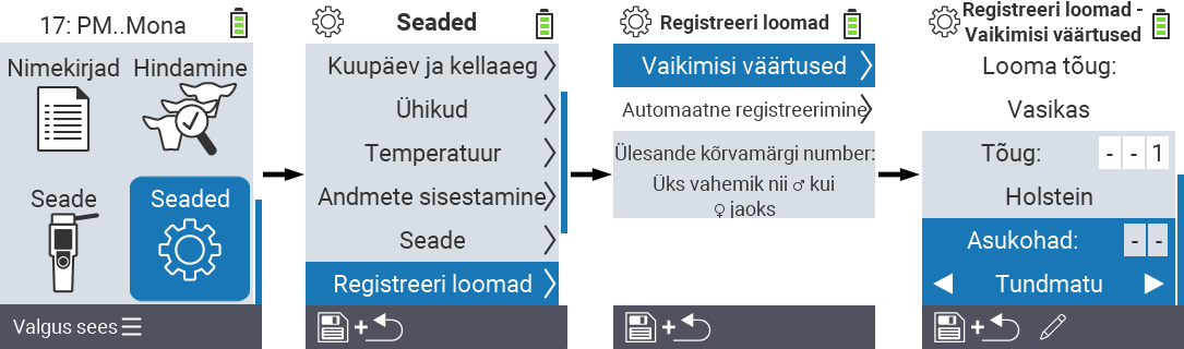VitalControl: menüü seaded asukoht