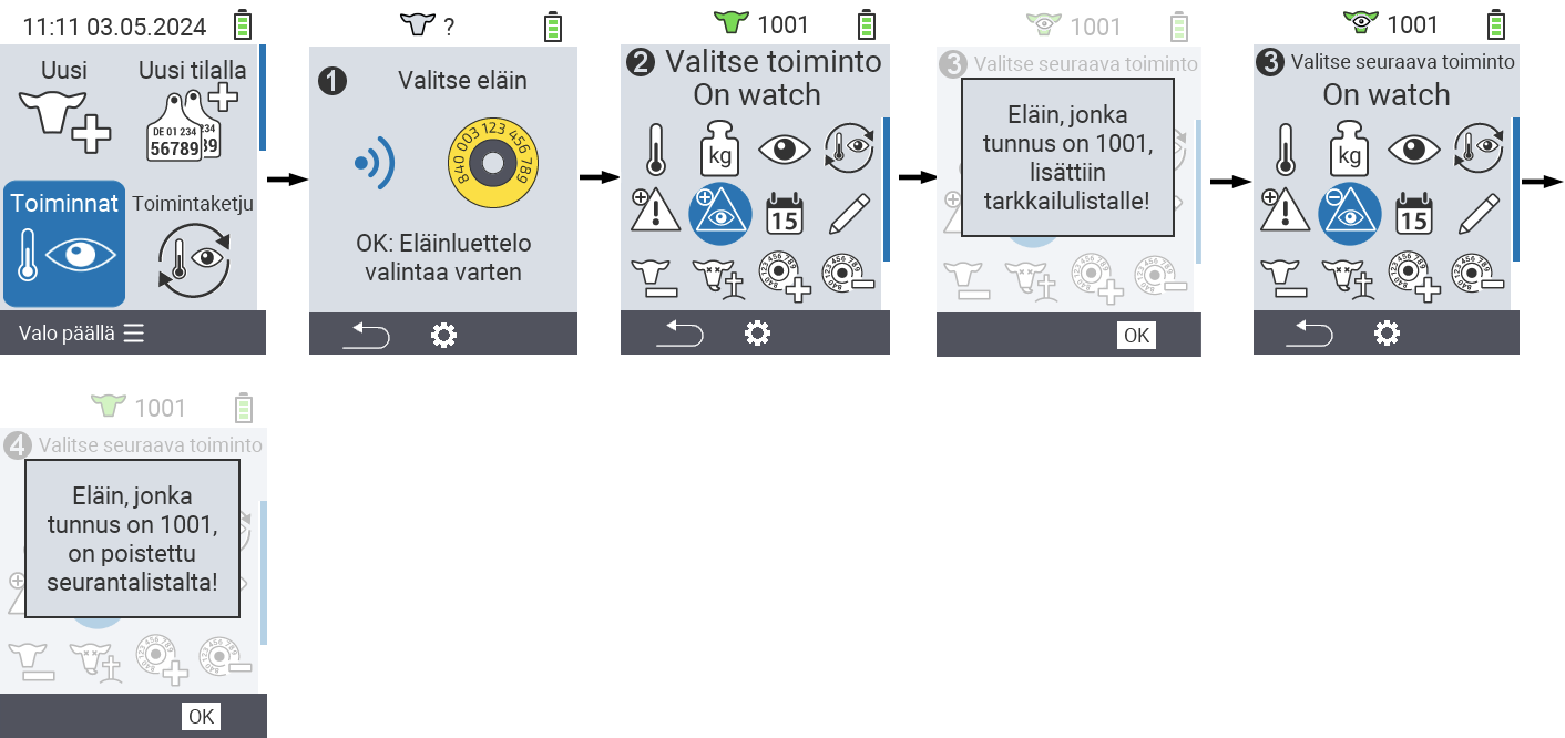 VitalControl: Valikko Toiminnat On Watch