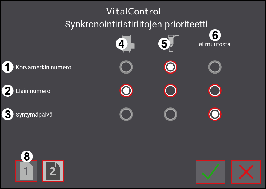 Asetusvalikko VitalControl: Sivu 2