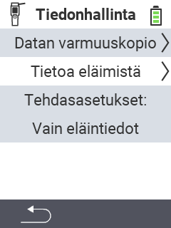 Tietojen hallinta VitalControl Tietojen hallinta