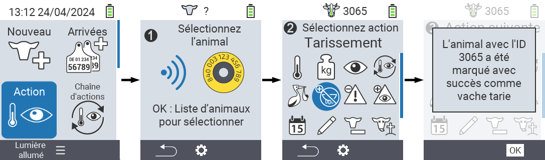 VitalControl: Menu Actions Sécher