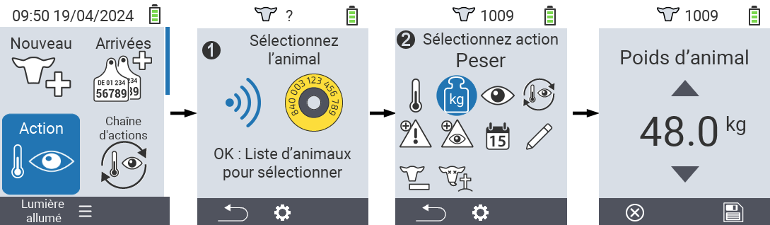VitalControl: Menu Action Pesage