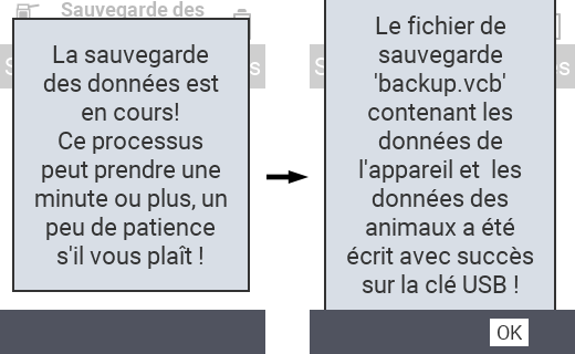 VitalControl : message de succès de la sauvegarde