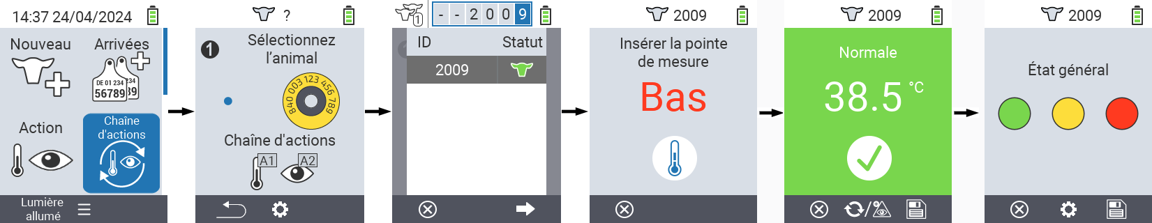 VitalControl : Menu chaîne d’actions