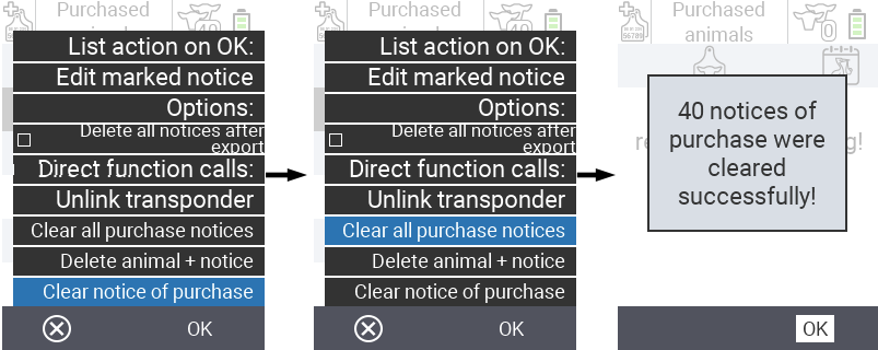 VitalControl : Liste des animaux achetés, effacer les avis d’achat