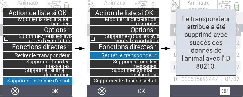 VitalControl : Liste des animaux achetés, export csv