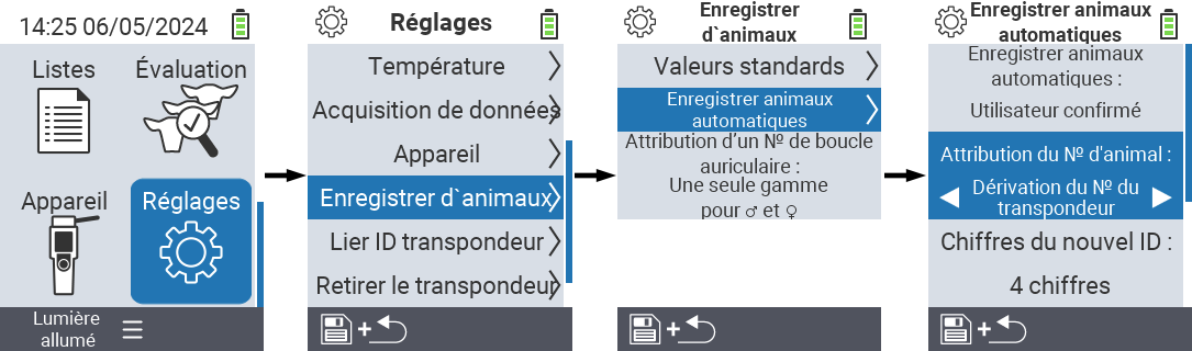 VitalControl : paramètres du menu attribution d’identifiant animal
