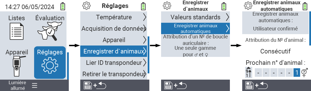 VitalControl : paramètres du menu attribution d’identifiant animal