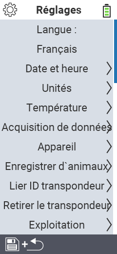 Paramètres VitalControl