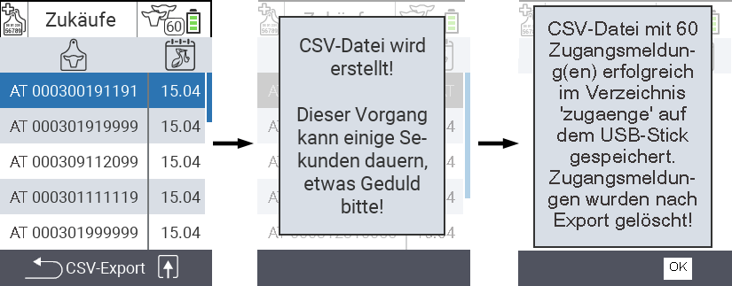 Exportvorgang CSV-Datei