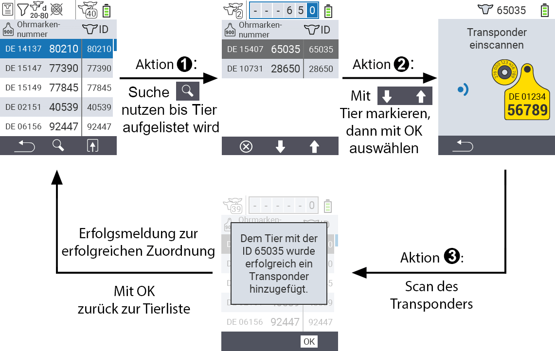 Ablauf Transponder verknüpfen