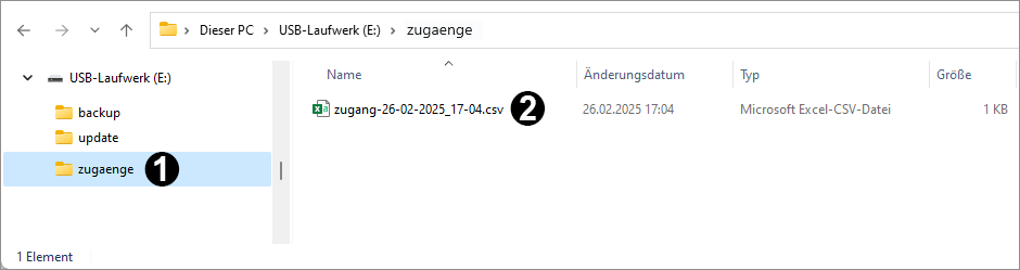 Exportvorgang CSV-Datei