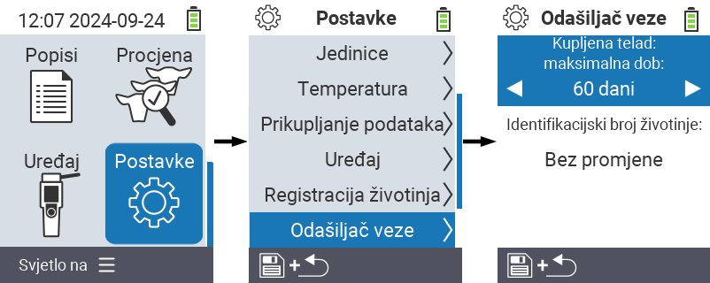 VitalControl: postavke izbornika link transponder