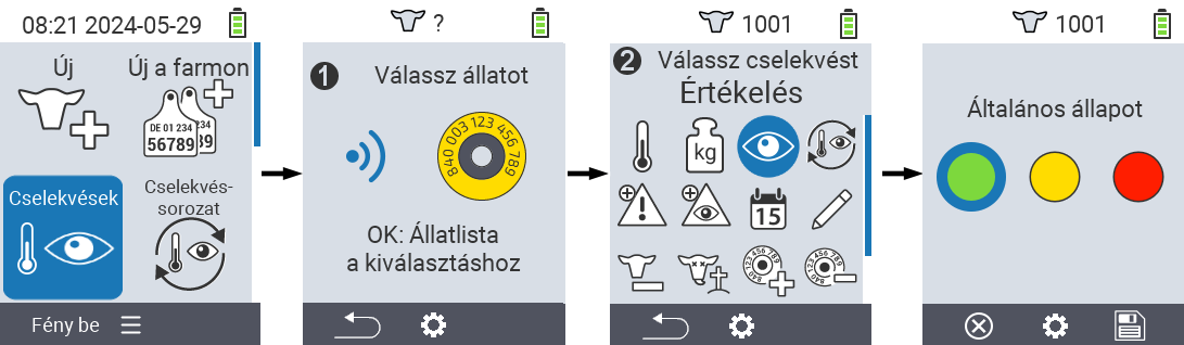 VitalControl: Menü Műveletek Értékelés