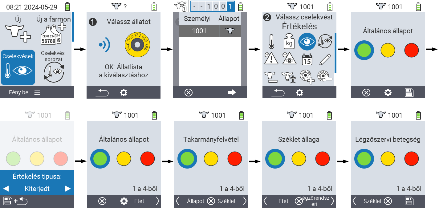 VitalControl: Menü Műveletek Értékelés