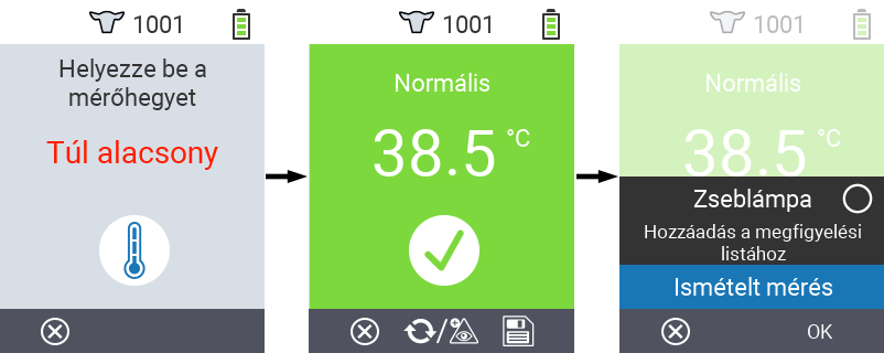 VitalControl: Menü műveletek Fény be/ki