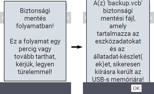 VitalControl: sikerüzenet mentés