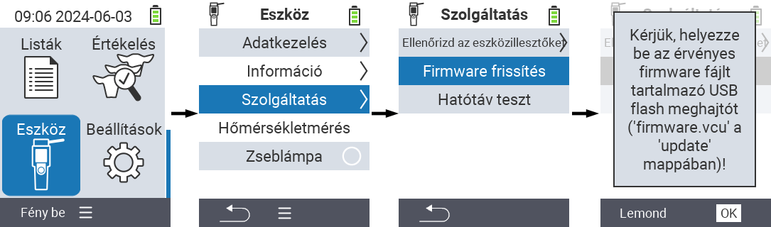 VitalControl: menu path firmware update